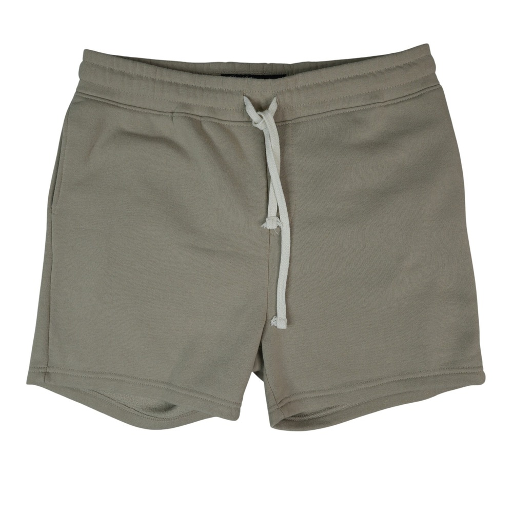 Brooklyn Cloth Shorts Mens Large Tan 5" Inseam Fleece Lined Drawstring Waist